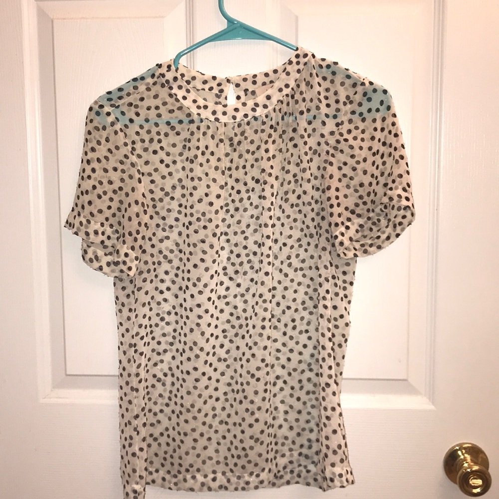 Black and white polka dot blouse